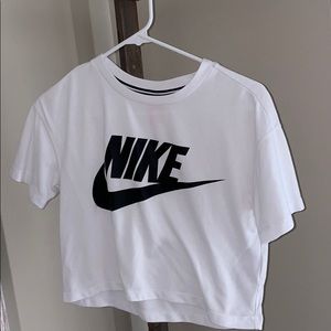 Womens Cropped White Nike Tshirt